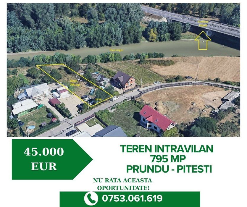 Teren Intravilan 795 Mp, Prundu ~ Pitesti