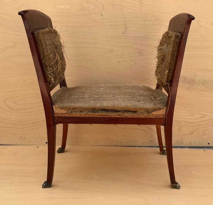 Taburet / băncuță vintage lemn masiv – stil Empire