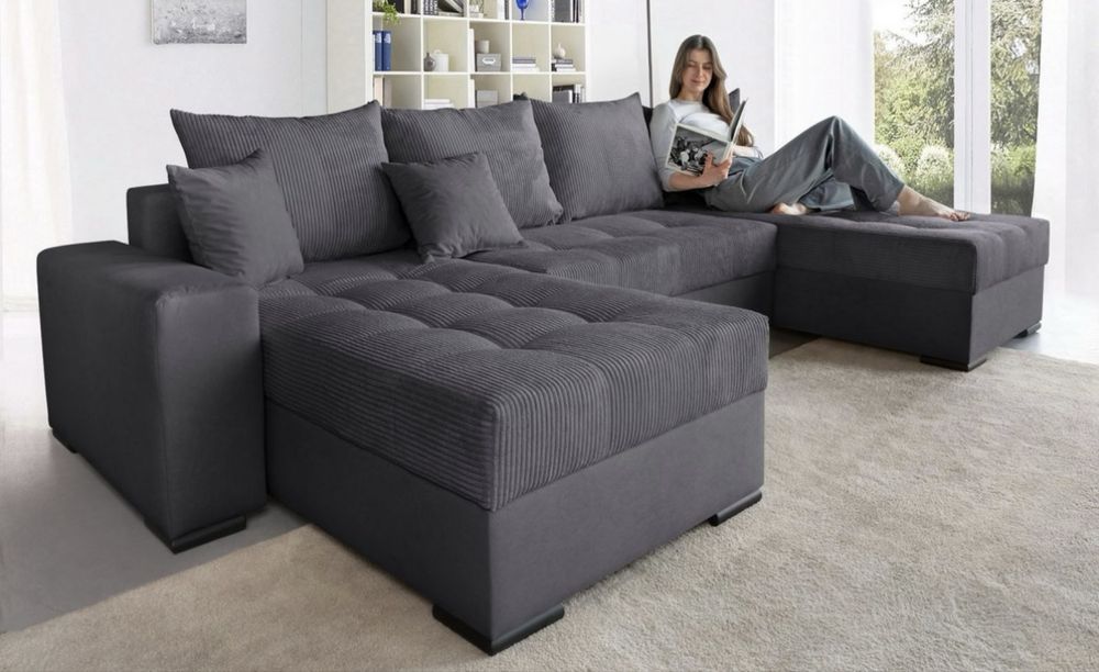 Coltar XXL  extensibil cu lada de depozitare-import Germania, nou