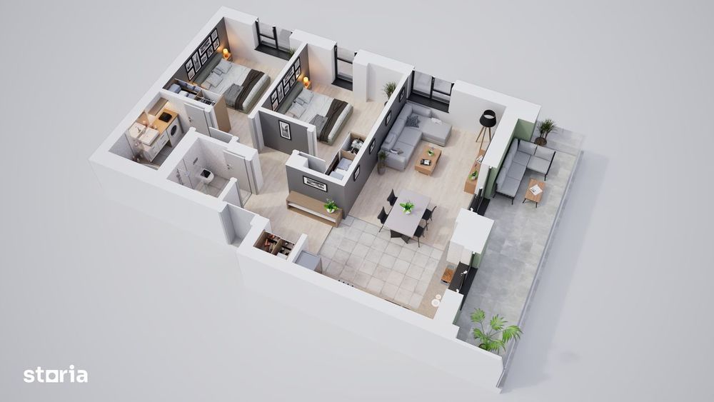 Apartament in cartier privat cu spații verzi si parcare