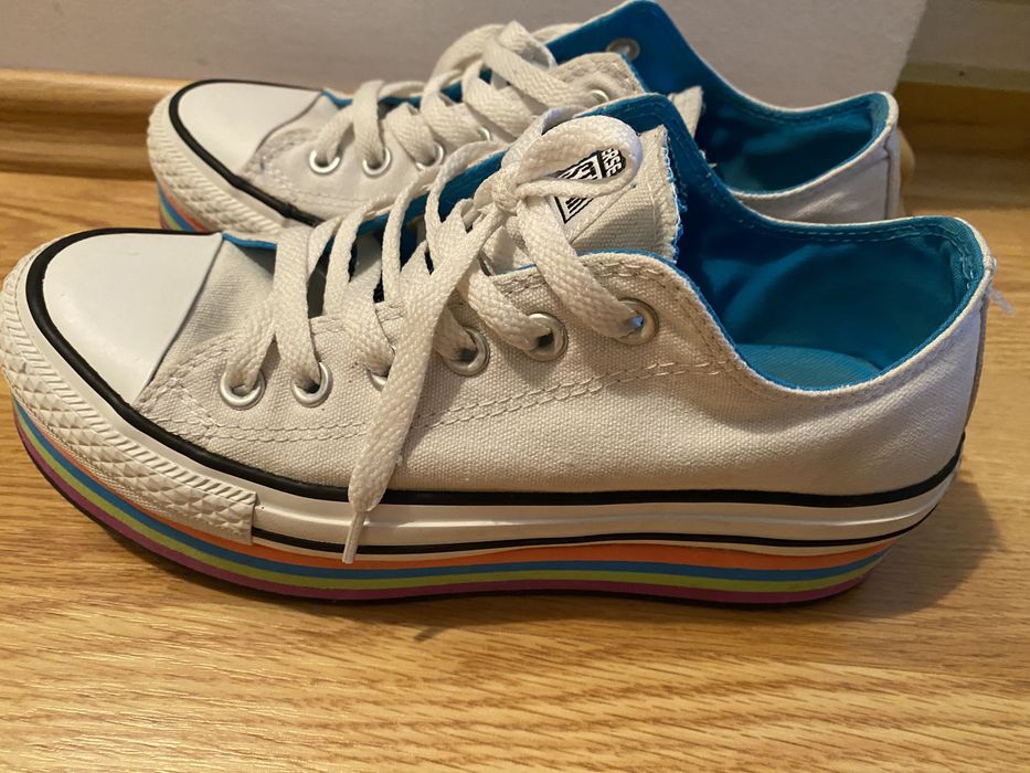 Converse All Star rainbow platforma marimea 37.5