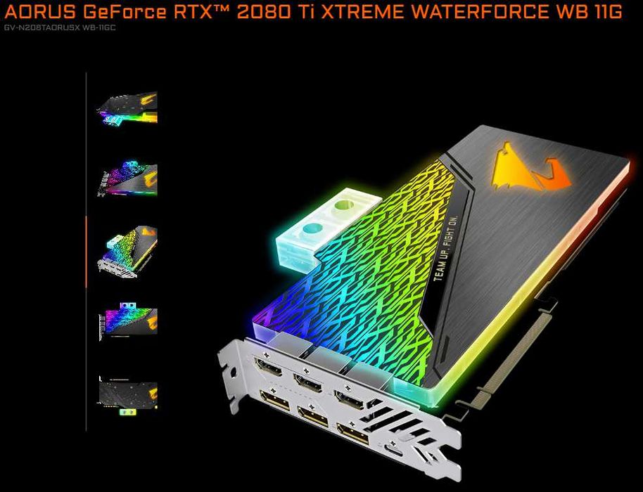 Cel mai puternic RTX 2080 Ti AORUS Xtreme Waterforce WB MSI Coreliquid