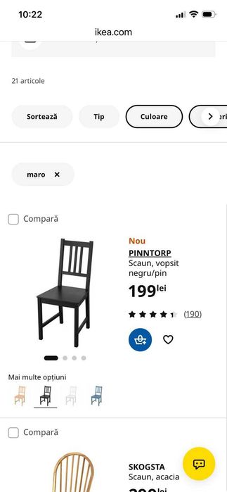 Set 6 scaune IKEA PINNTORP din lemn masiv