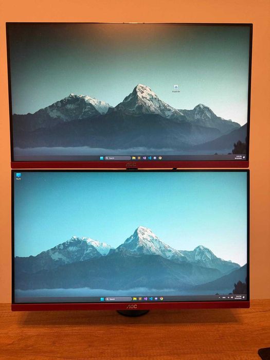 2x AOC Gaming 24.5" 144Hz + braț dublu