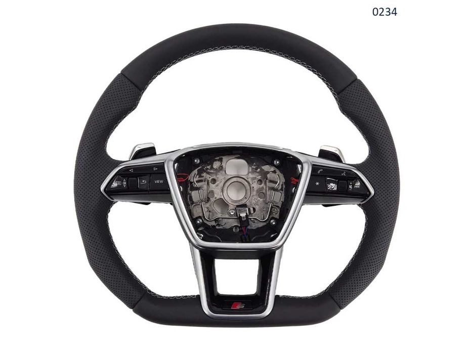 Volan sport S-Line piele perforată Audi A1, A3, A5, A6, TT, Q3, Q5, Q7