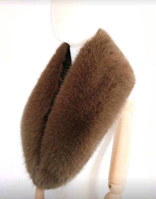 Яка от изкуствен пух, кафява