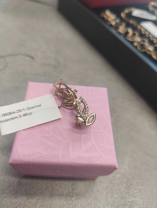 Златни дасмки обеци 3.46гр-14к ВАЛЕНТИН