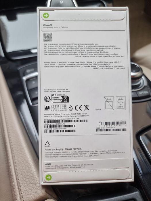 iPhone 17 Lavender 256GB nou sigilat