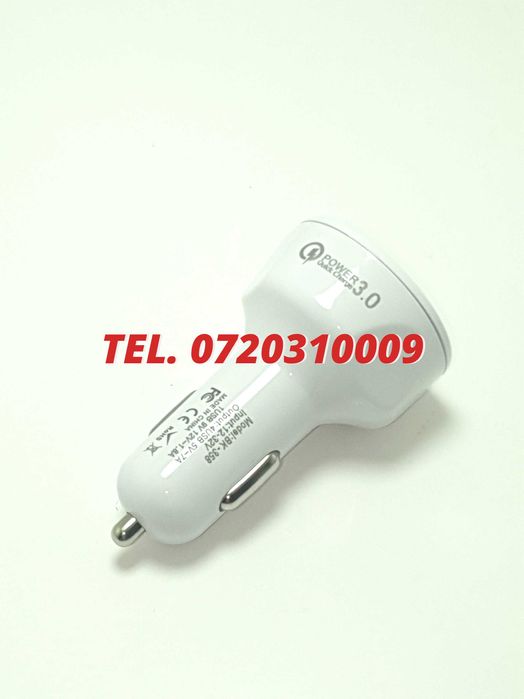 Incarcator Masina Auto 4 Porturi Bricheta Usb Qc Incarcare Rapida