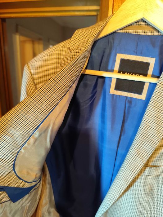 Sacou blazer 42 XL premium LAVARD lana moale respirabila Houndstooth