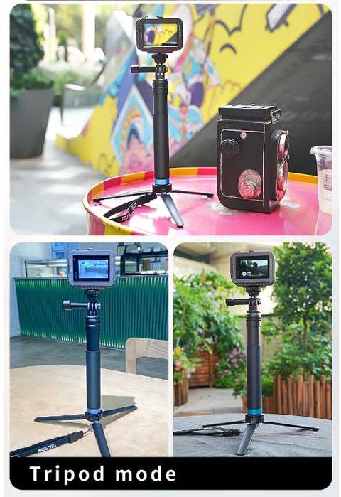 Трипод + телескопичен монопод, Адаптер за GoPro и телефон