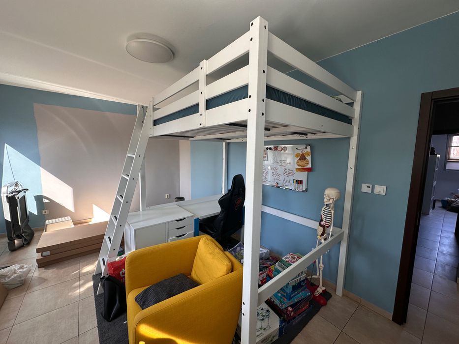 Легло с надстройка плюс матрак 140/200 см от IKEA