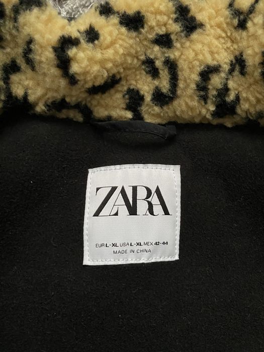 jacheta groasa din fleece zara animal print