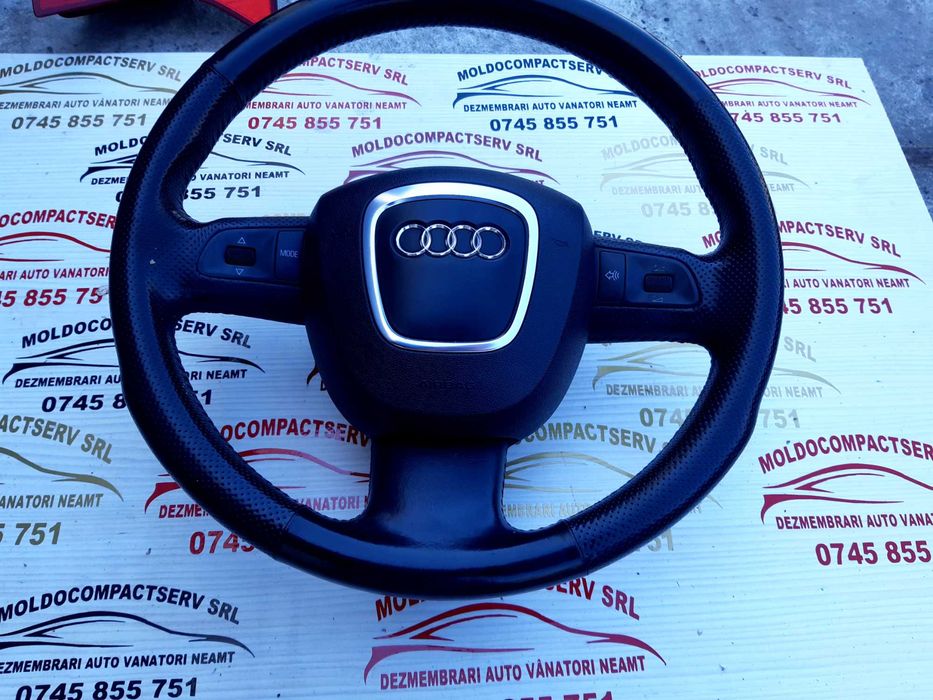 Volan S LINE negru cu airbag si comenzi audi a6 c6 audi a4 b7
