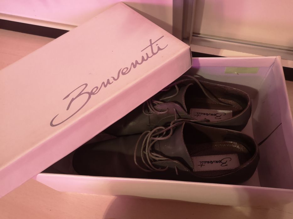 Pantofi bărbat, din piele gri, Benvenuti, 42