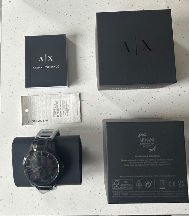 Armani Exchange AX2189 – Чисто нов, пълен комплект, черен стил