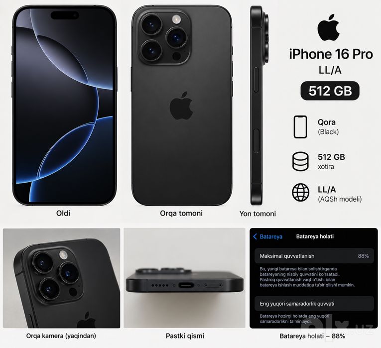 Iphone 16pro LL/A 512gb 88%