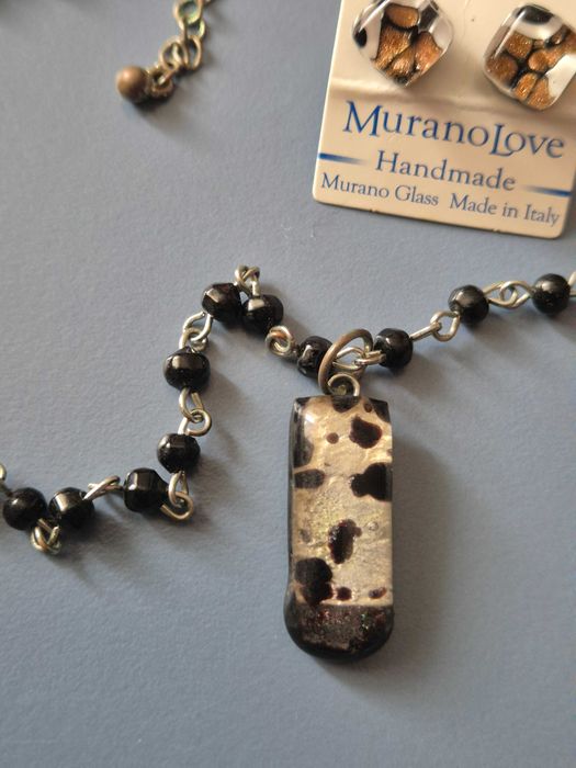 Raritate! Set de bijuterii artizanale realizate din sticlă de Murano