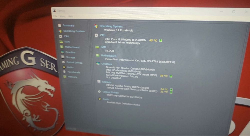 Leptop gaming- Msi apache pro ge72