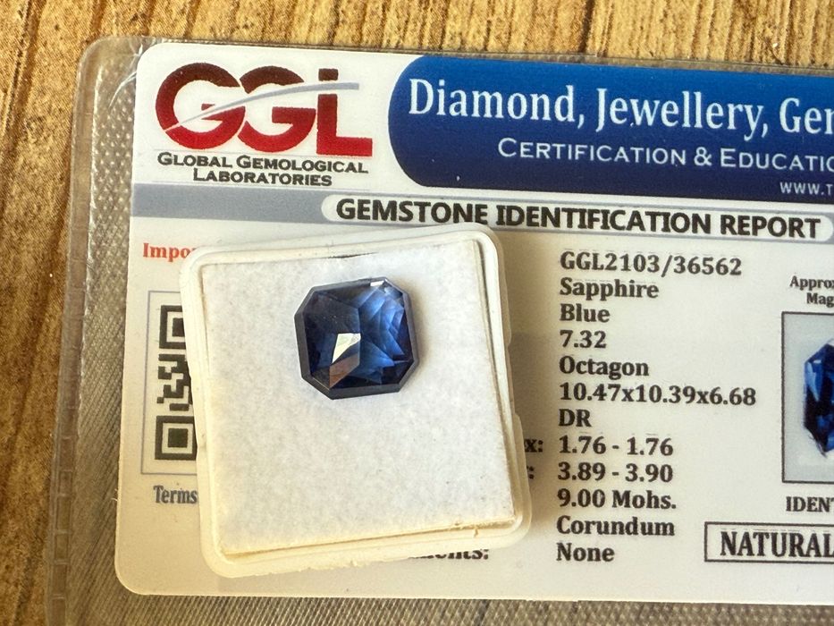 Сапфир - 7.32 КАРАТА + Сертификат