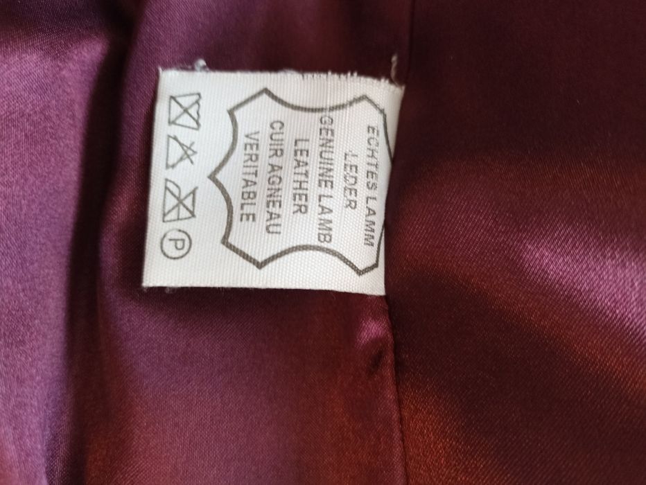 Кожено манто, размер 40 / М, овча кожа цвят бордо