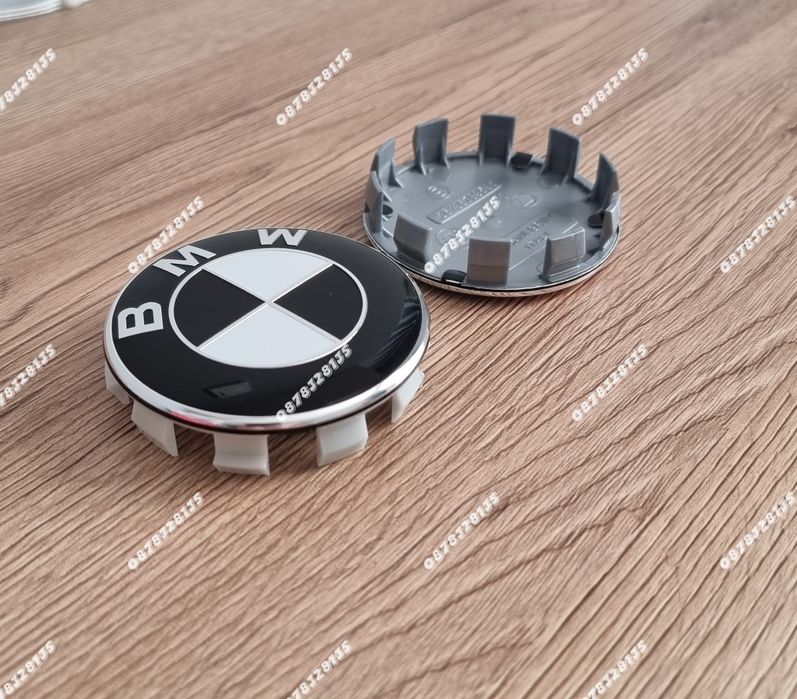 Капачки за джанти BMW 68мм комплект 4бр черно бели