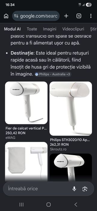 Fier de calcat vertical  Philips Sth 3020
