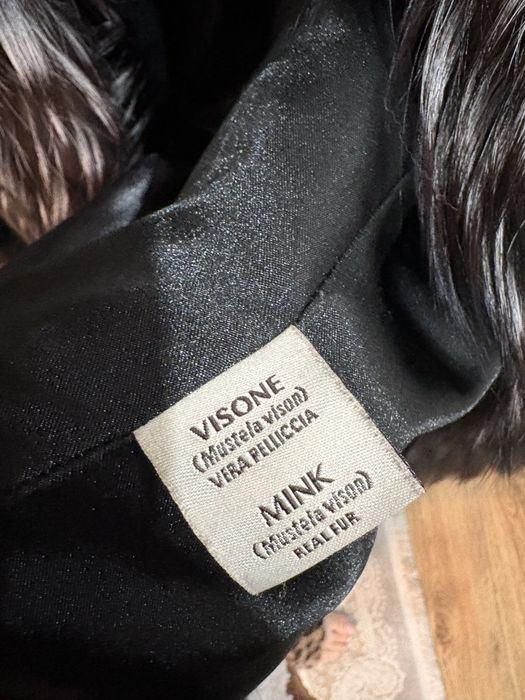 blana naturală nurcă și guler vulpe argintie
