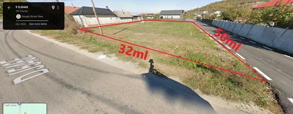 Teren intravilan 1600mp, deschidere 32ml*50ml, Teslui Curtisoara, Olt