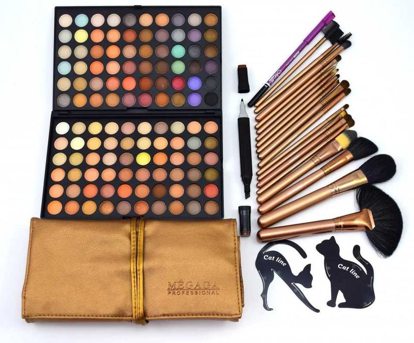 Idei cadou femei kit trusa farduri pensule machiaj trusa manichiura