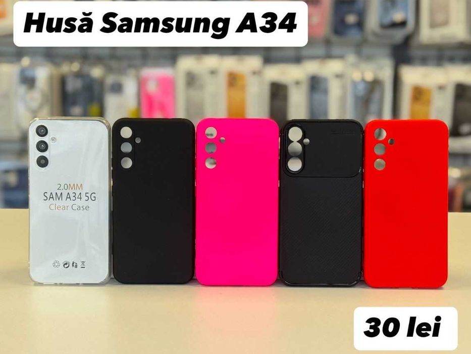 Husă silicon, folie, cablu, încărcător  Samsung A34