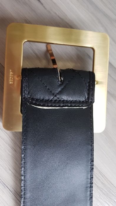 Черен колан Jaeger от естествена кожа