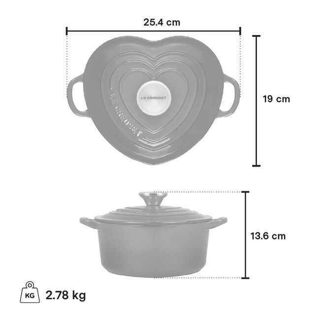 Чугунена тенджера във формата на сърце Le Creuset