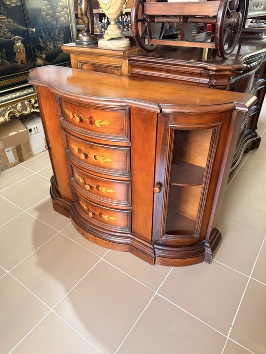 Comoda Vintage Intarsii Vitrina Mobila