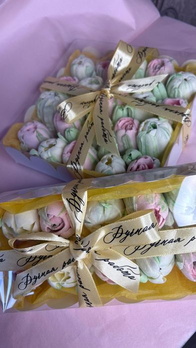 Зефирные цветы ручной работы
На