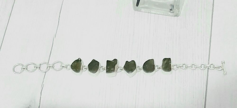 Brățară moldavite natural și pandantiv pirita