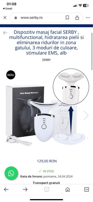 Dispozitiv masaj facial