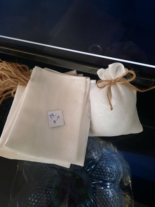 Мешочки подарочные  лён. Завязки джут