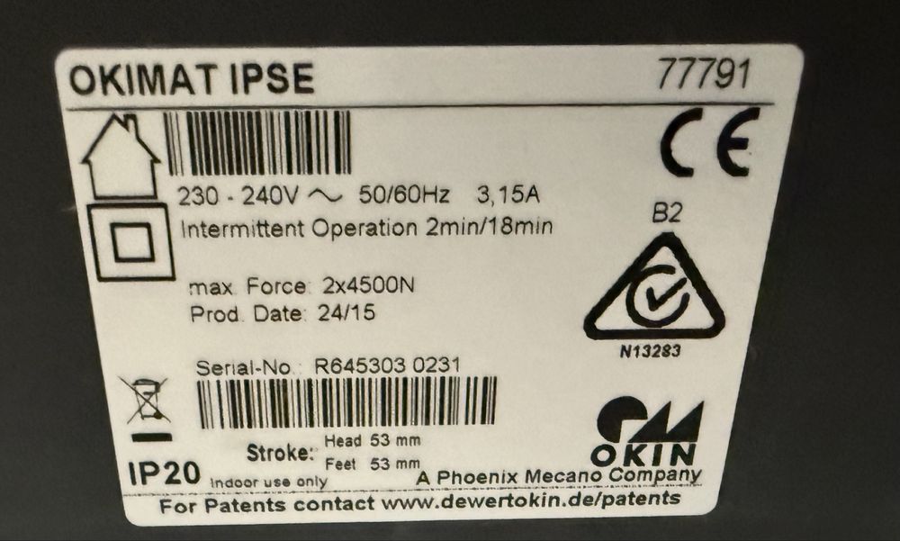 Motor electric pat boxspring ridicare picioare si capatai OKIMAT IPSE