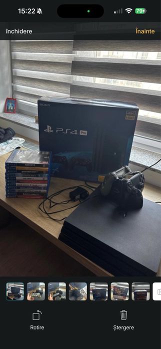 Play Station 4 pro 1 TB + 8 jocuri + statie de incarcare