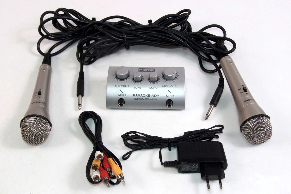 Mixer EVIDENCE ACOUSTICS pt. karaoke si nu numai, 2 microfoane, cabluri, Made in France, NOU