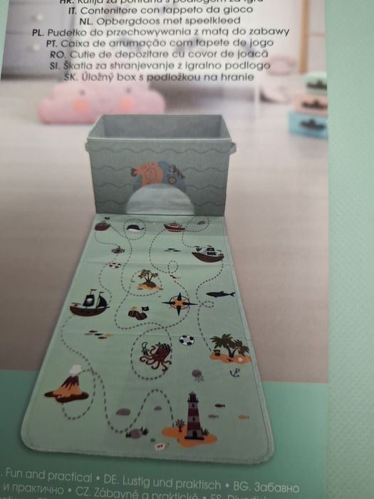 Cutie de depozitare cu saltea de joaca