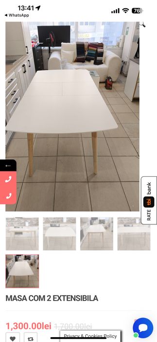 masa extensibila lemn midcentury