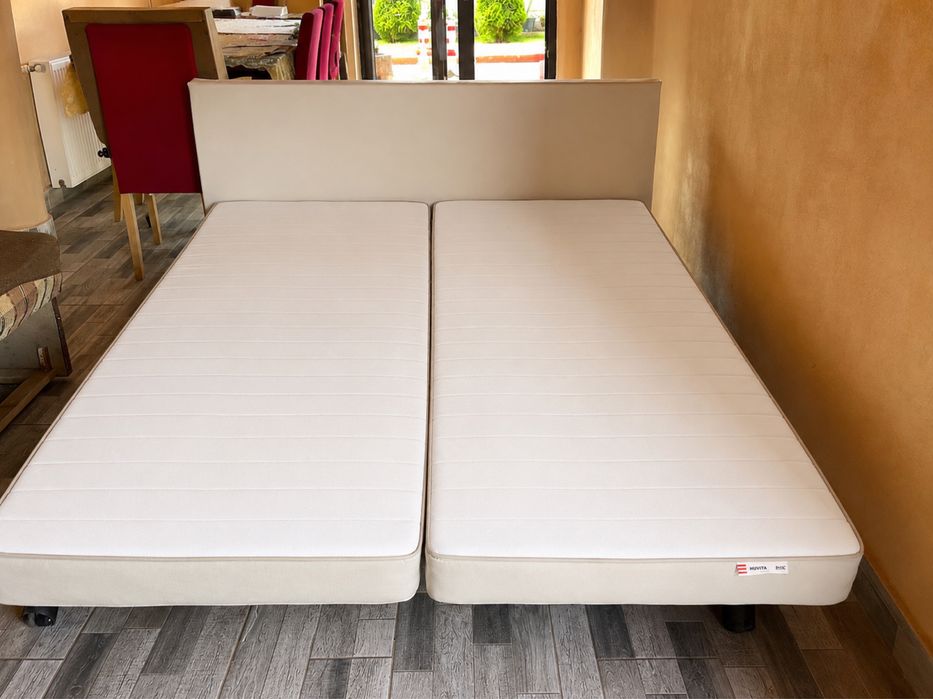 Pat 160x200 cu saltele Ikea HUSVIKA