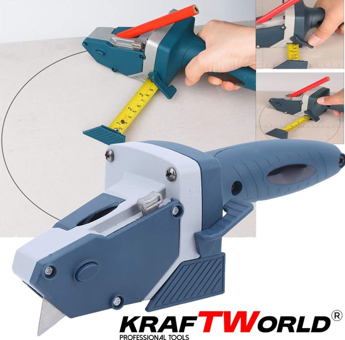 Инструмент за Рязане на Гипскартон и Дървен Материал с ролетка и молив