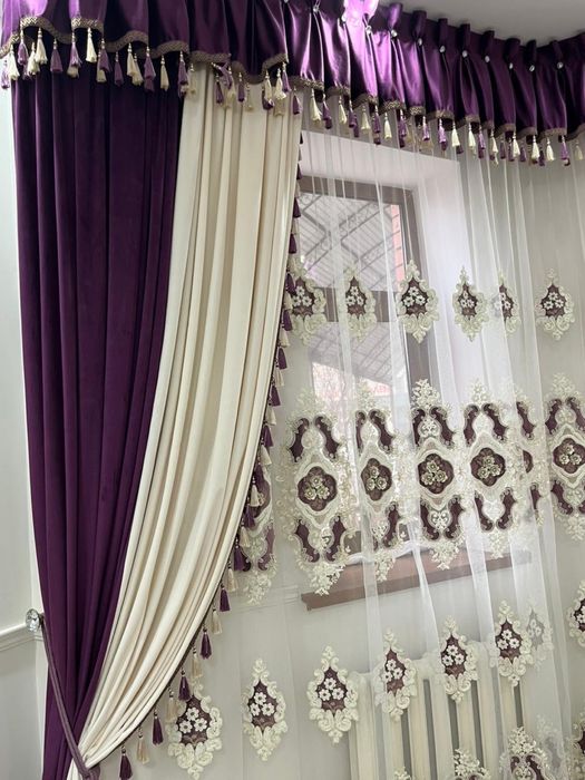 Тюль шторымен сатылады