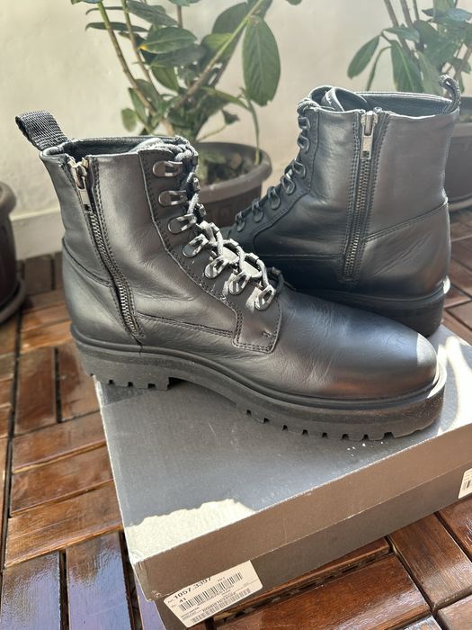 Bocanci cu șireturi „Alen” DAN FOX APPAREL – Negru, mărimea 41
