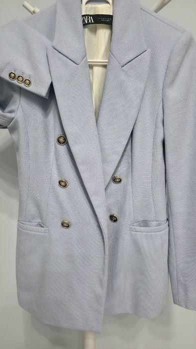 Sacou elegant Zara bleu deschis,cambrat, marimea S