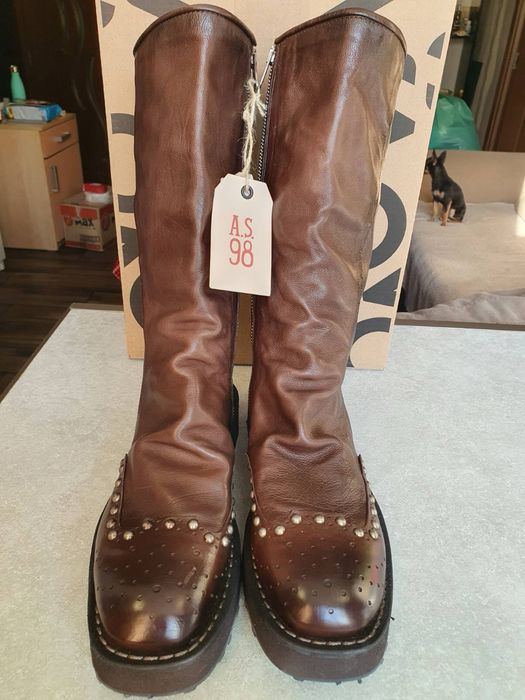 НОВИ ботуши A.S.98 естествена кожа 39 номер