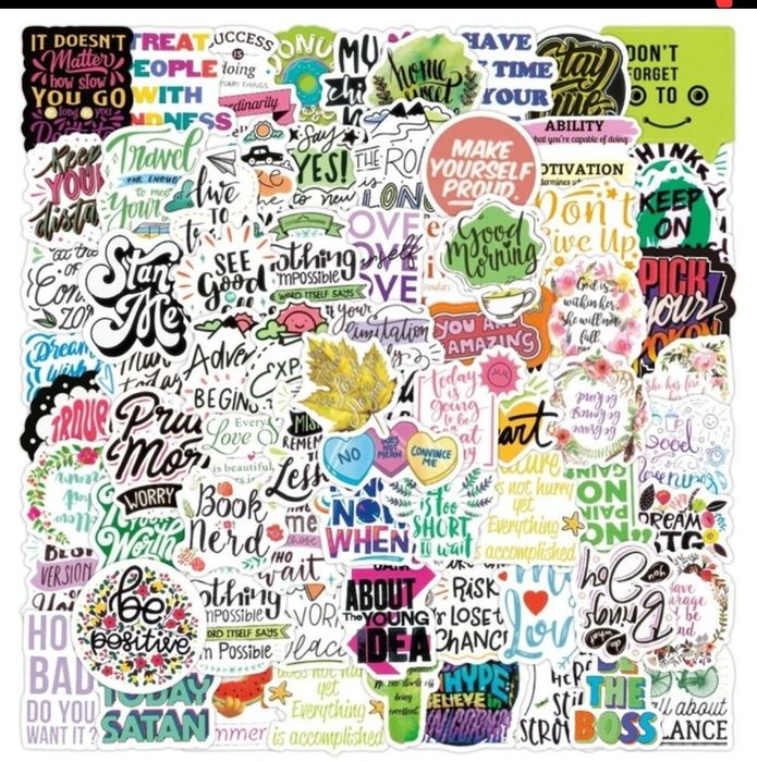 Set 50 stickere waterproof. Pentru sticle, laptop, telefon, bagaj etc